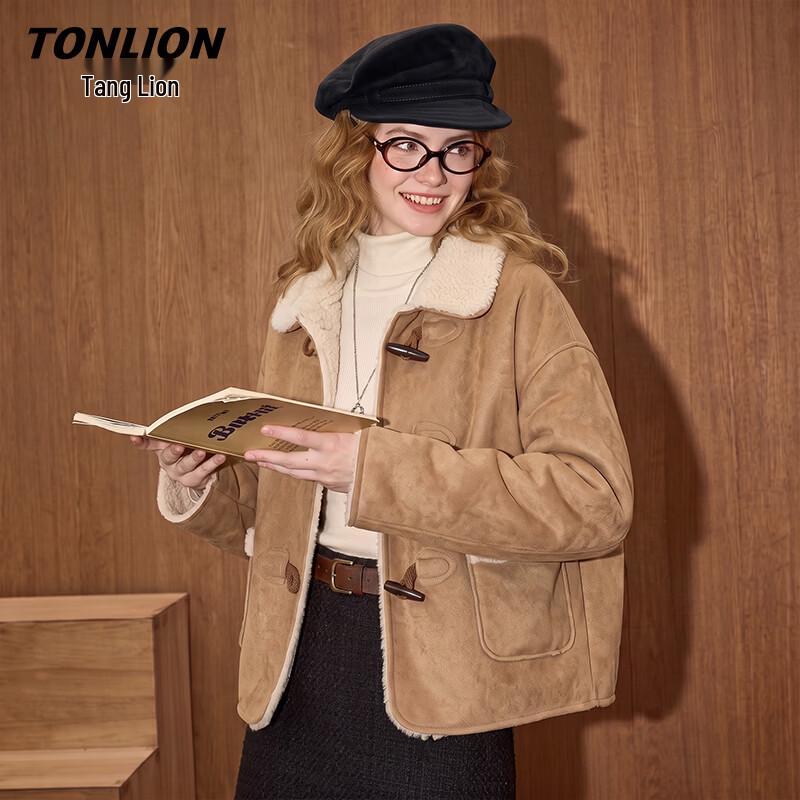 TonLion Women's Winter Fleece Lapel Jacket