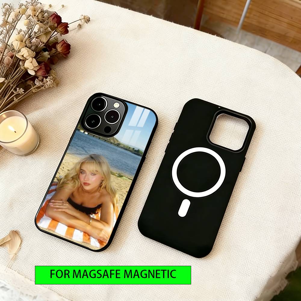 

Чехол для телефона актрисы Сабрины Карпентер Для iPhone17,16,15,14,13,12,11 Plus,Pro Магнитный Для Magsafe Беспроводная зарядка iPhone13