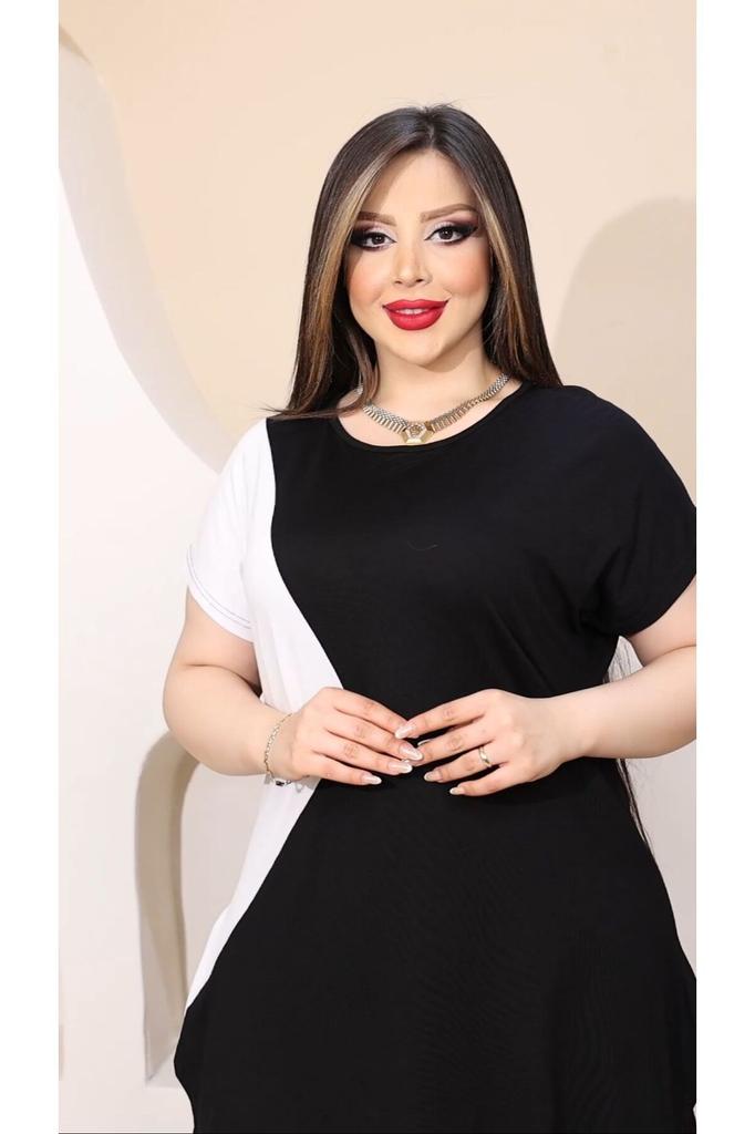 Women's Big Size Blouse Plus Size Triangle Slit Blouse