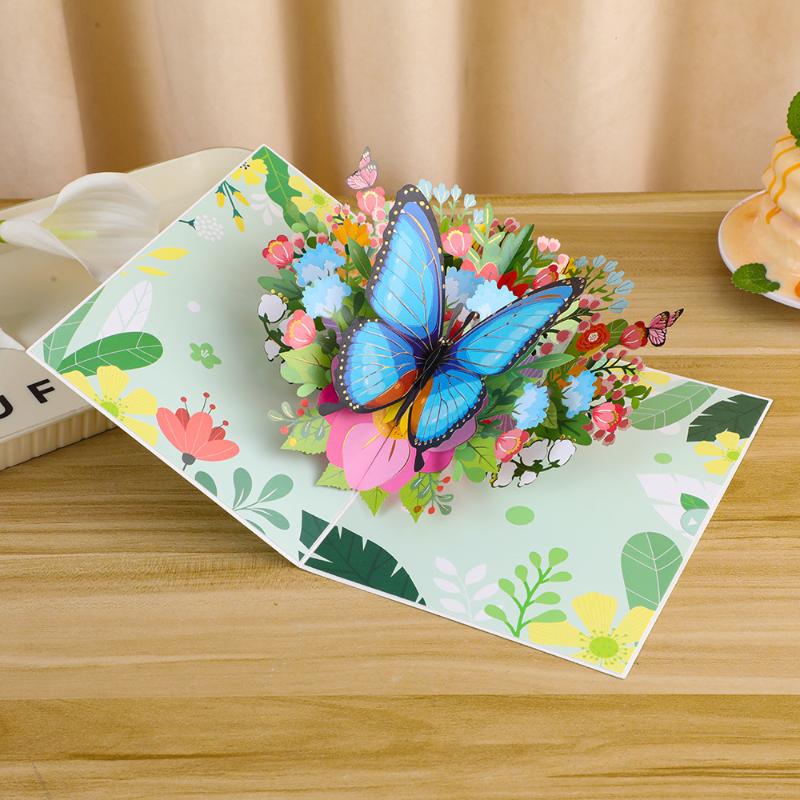3D Butterfly Pop Up Greeting Cards Postcard For Valentine'S Day Wedding Invitation Greeting Birthday Gift