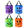 Reusable Holiday Party Favor Bags Halloween Glowing Pumpkin Candy Bag LED Light up Trick or Treat Bucket Lighted Buckets for Kids Waterproof