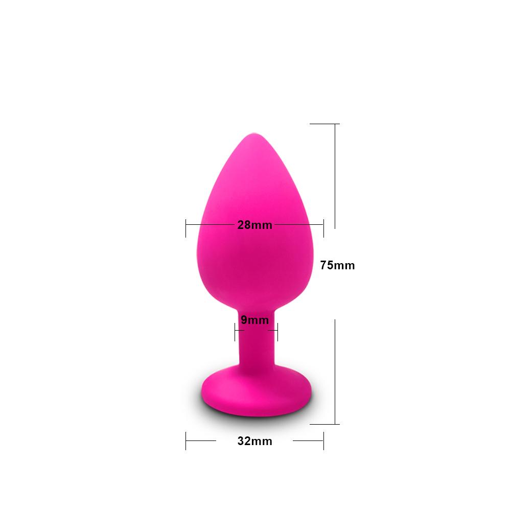 Beginner Mini Anal Plug Soft Silicone Butt Plug with Detachable Acrylic Diamond Sex Toy for Couples Men Women