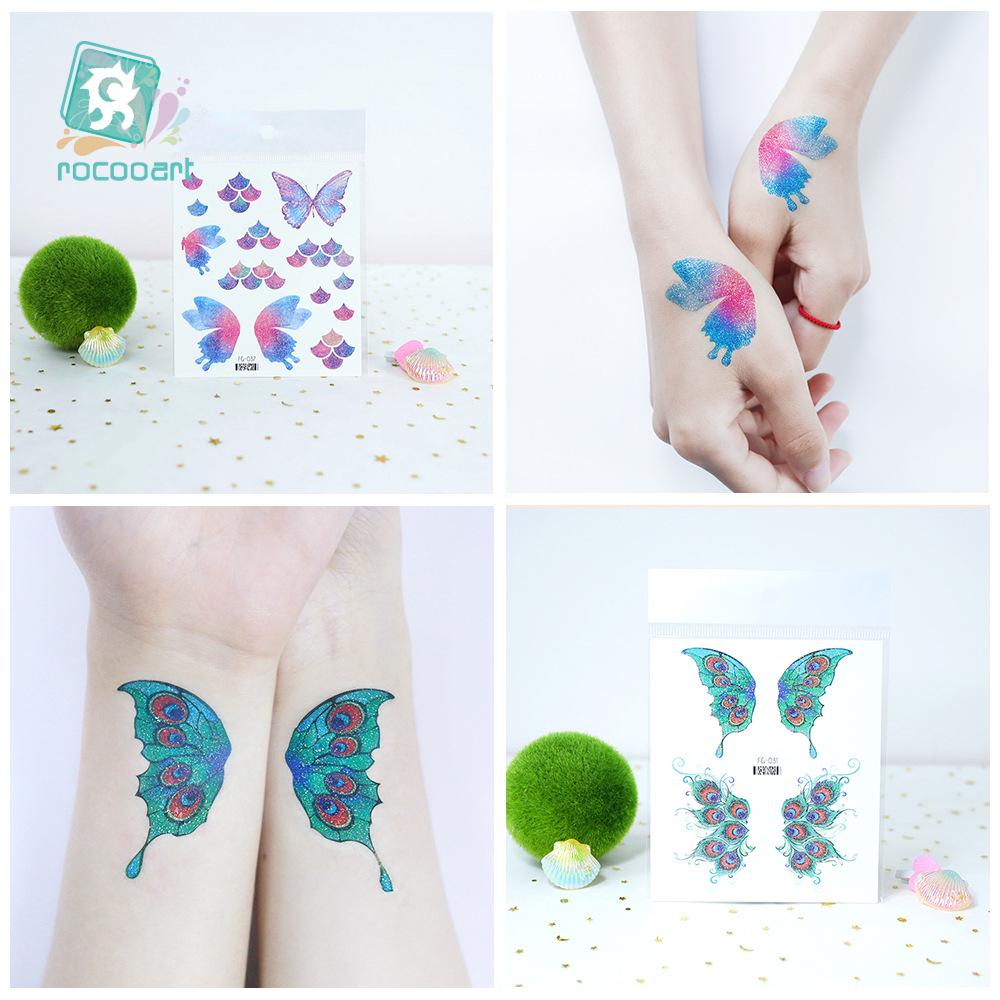 Rikalong Waterproof Glitter Butterfly Tattoo Stickers for Music Festival & Children's Face Makeup