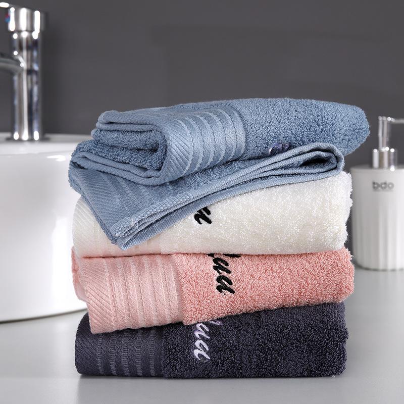 Pack of Bamboo Towels Bathroom White Color Embroidered Letter Hand Face Hair Bath Towel Sets Serviette
