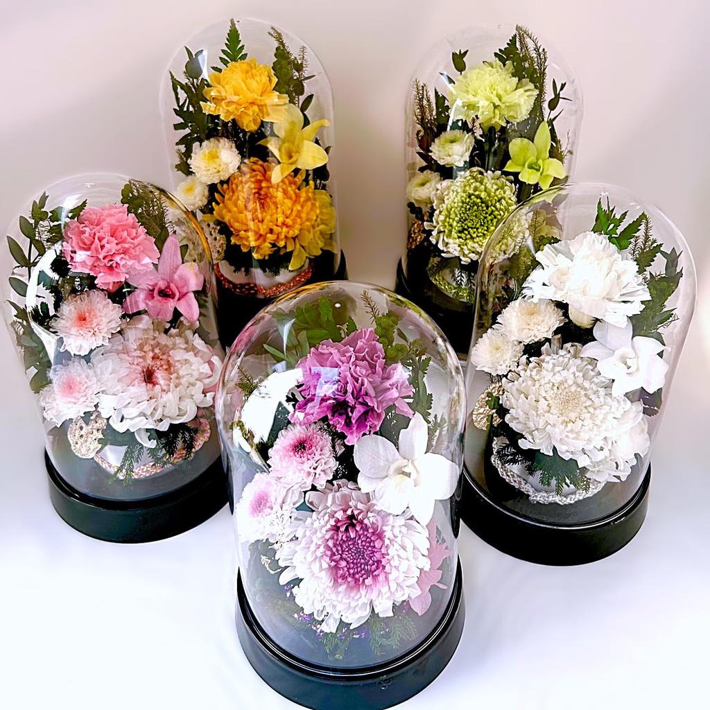 First New Offering Memorial Buddhist Memorial Preserved Flowers that never in a dome case Dome Obon, Obon, Obon, Flowers, Flowers, Obituary,