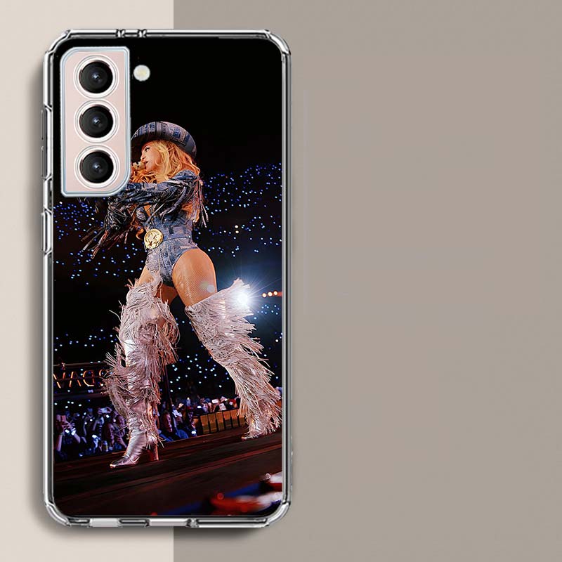 Singer Beyonce Cowboy Phone Case For Samsung Galaxy S25 Edge S24 S23 FE S21 S20 S10 Plus S22 S26 Ultra Cover Clear Cases TPU Cap