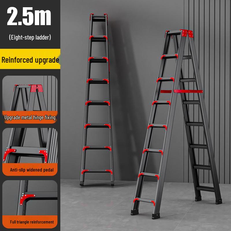 Aluminum Alloy Thickened Folding Ladder for Household and High-Altitude Use
