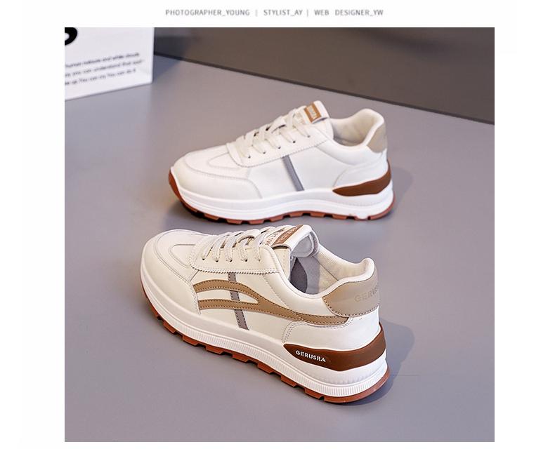 Thick Soled Comfortable Sports Shoes for Women, Versatile Casual White Shoes, Eye-catching Little Dad Shoes