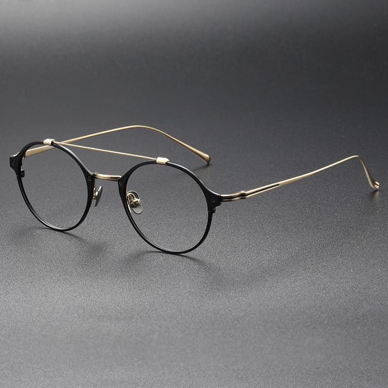 Ultralight Pure Titanium Reading Glasses For Men Women Alloy Double Bridge Retro Round glass Anti blue Light Presbyopia Eyewear
