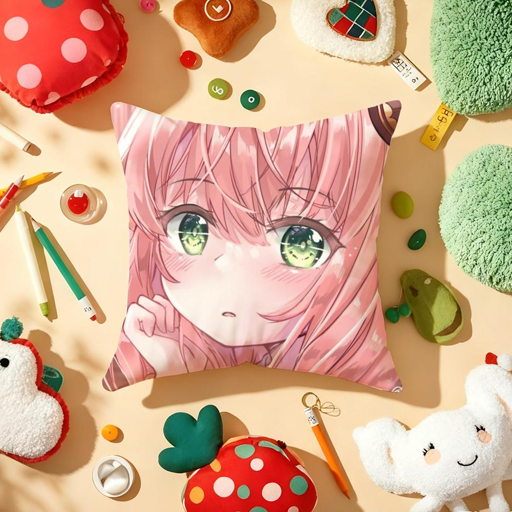 Anime Cute S-Spyx Family Pillow Case Plush Fabric Soft Double-Sided Printed Sofa Warm Winter Home Gift Cushion Cover