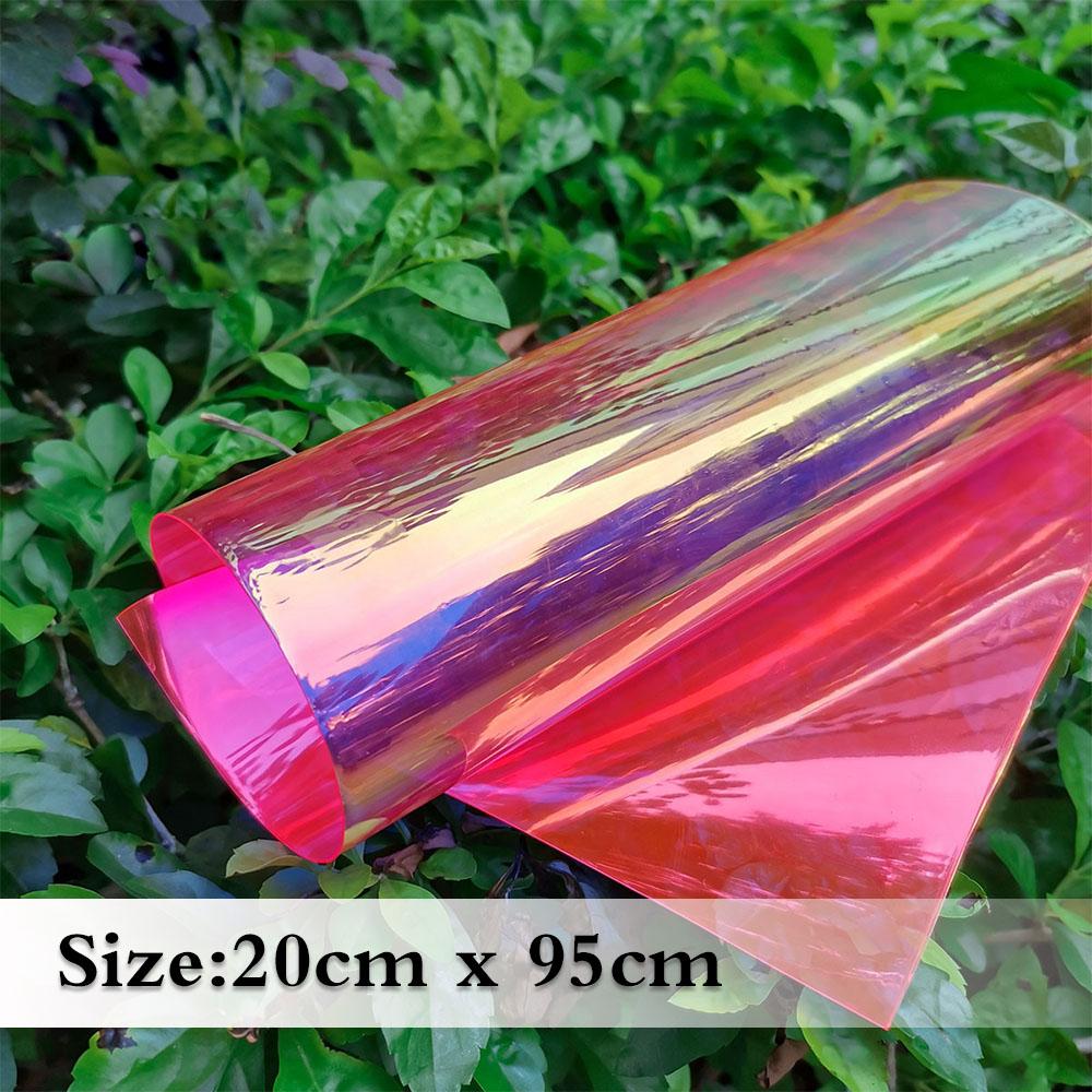 Candy Iridescent Holographic Clear Transparent PVC Fabric Leatherette Laser Rainbow Film Vinyl Craft Bag Earring DIY Bows Making