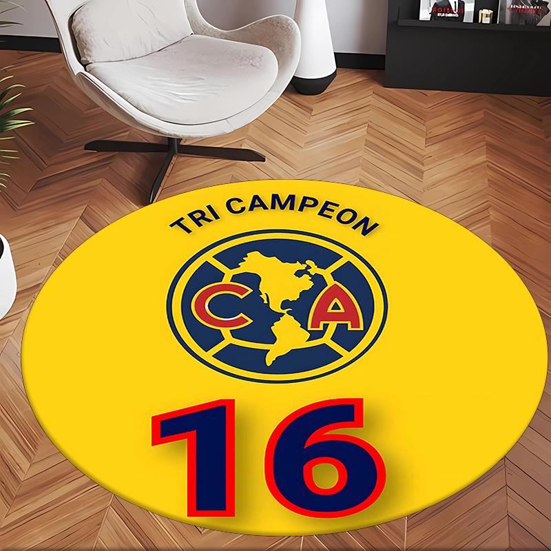 Club América (14) Round Office Rug Decorative Floor Rug for Office Bedroom Living Room and Home Space