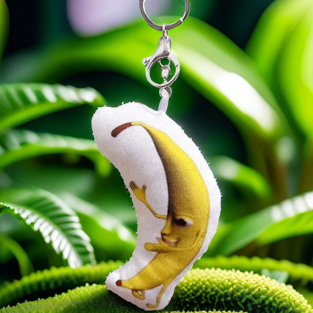 Adorable Banana Plush Toy Keychain With Soft Crystal Fabric And Voice Feature
