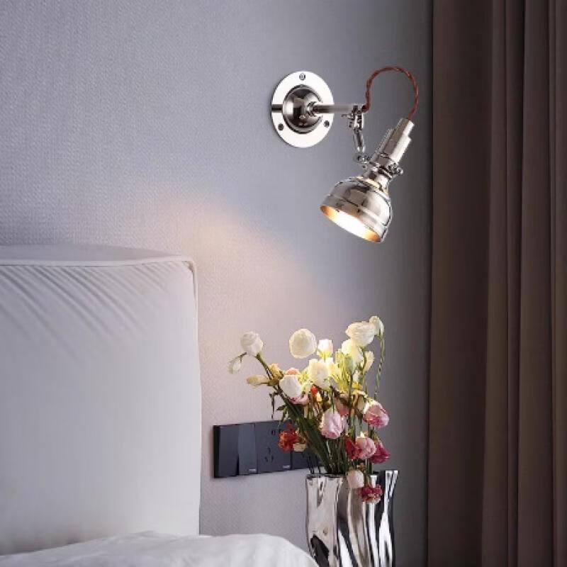 Oeny Retractable Swing Arm Bedside Reading Wall Lamp