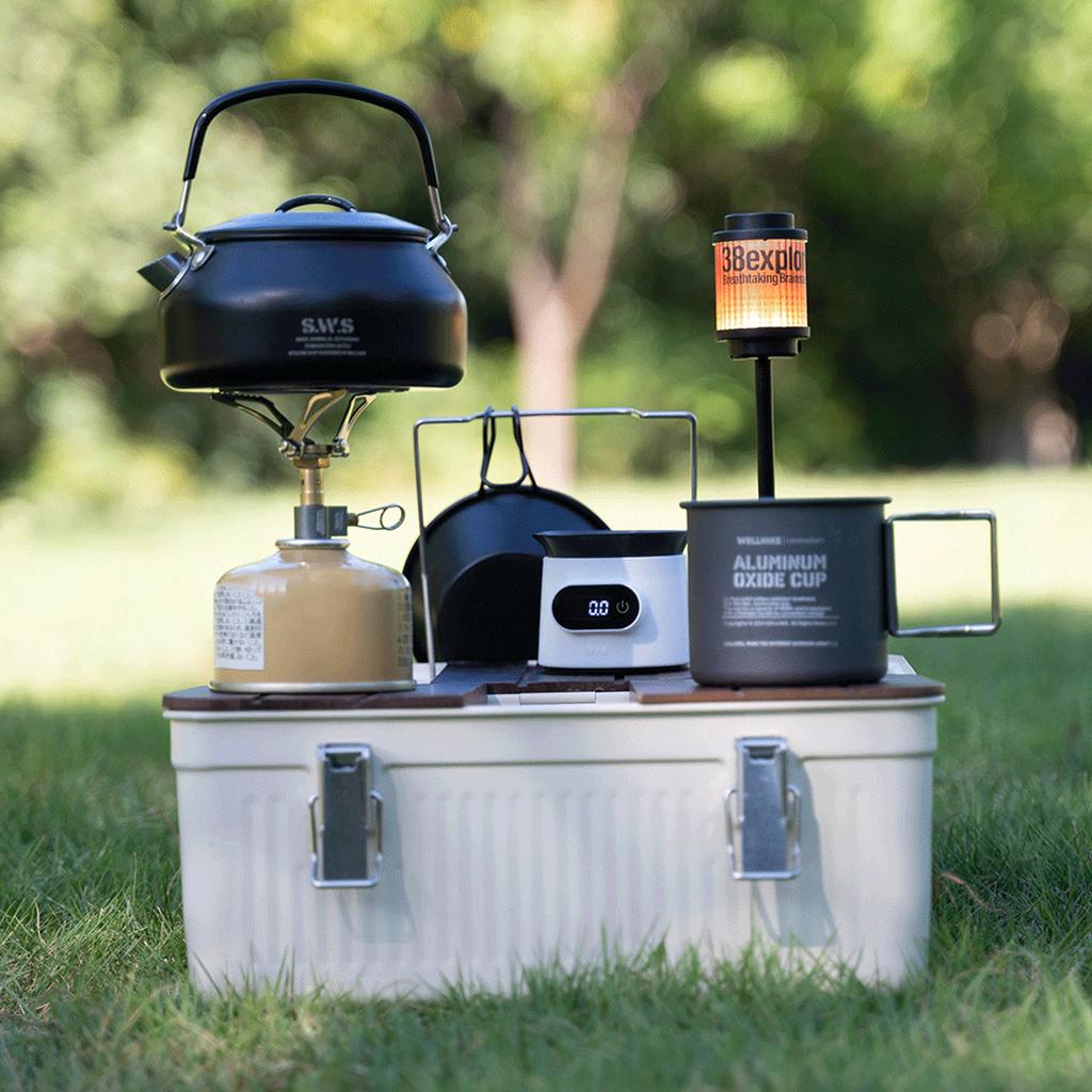 Vintage Metal Lunchbox with Handle and Latch Picnic Box 9.5L Storage Boxes Stores Food Drinks Water Bottle