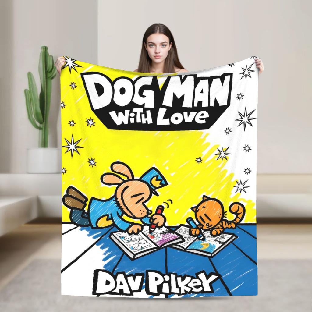 Dog Man Dogman Movie Comic Blankets Cartoon Flannel Awesome Breathable Throw Blankets for Coverlet Summer