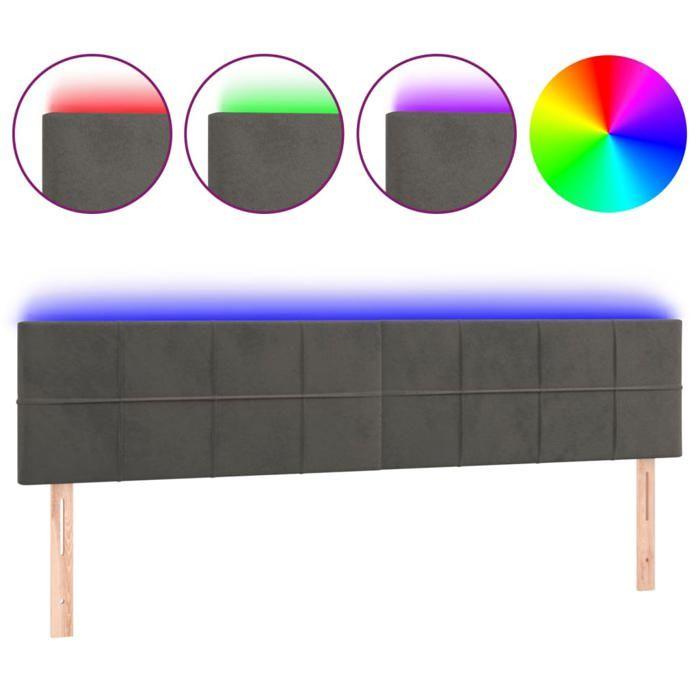 VidaXL LED Headboard Bedroom Furniture Double Bed Accessory Head of Bed Frame Interior Dark Grey 3121667