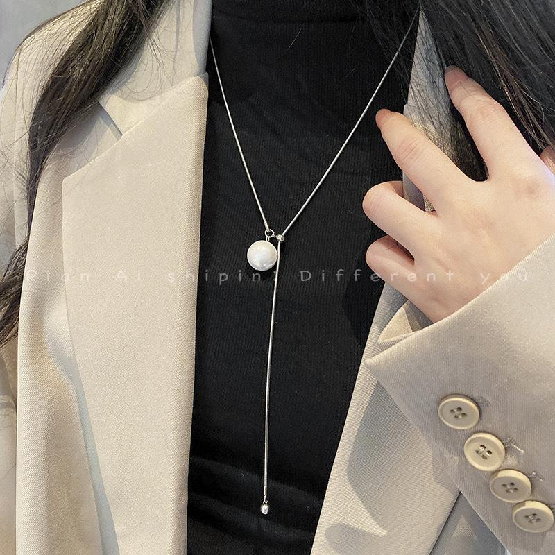Small-scale Design, Pull-out Long-style Necklace, Women's Minimalist Style Fashionable and Simple, Versatile Sweater Chain