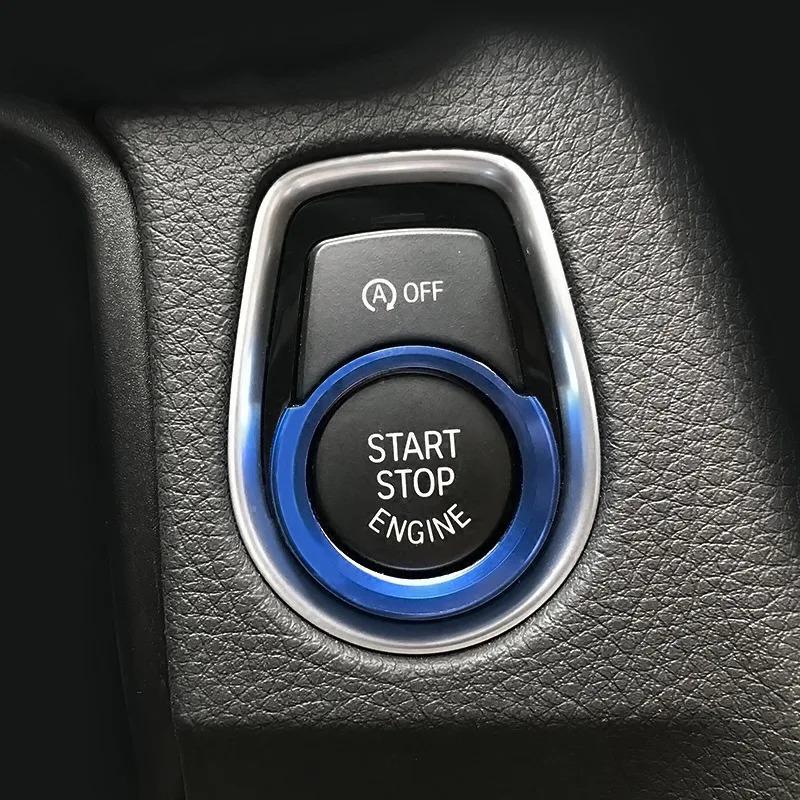 1Pc For BMW 1 2 3 4 Series X1 F48 F20 F21 F30 F32 F33 F34 F36 F45 F46 Car Engine Start Button Stickers Ignition Key Ring Trim Co