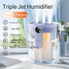 USB Small Humidifier With Three Sprays And Large Amount Of Mist/Mini Humidifier With Night Light For Bedroom Desktop Large Mist
