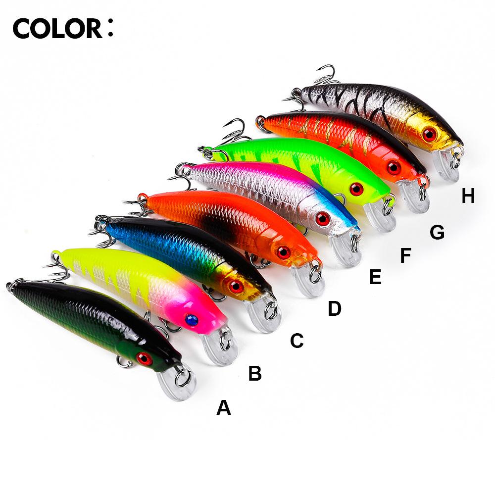 

8pcsSubmersible Minnow Lure 7cm 7.9GFreshwater Bass Fish Bait Imitation Plastic Hard Bait Fishing Tackle Supplies 7CM 7.9G