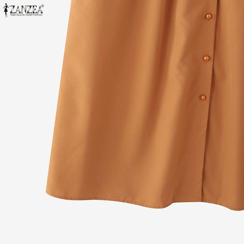 ZANZEA Women Casual V-Neck Summer Sleeveless Dress