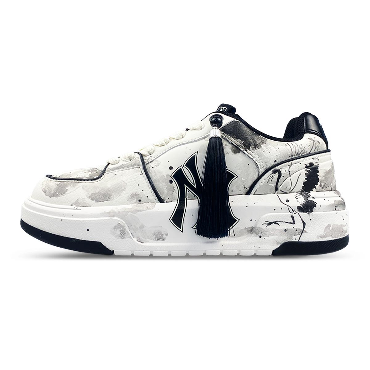 

MLB Chunky Liner Abrasion Resistant Low top Skateboard Shoes Unisex Black White 3ASXCA12N-50WHS(Team652-M) 45