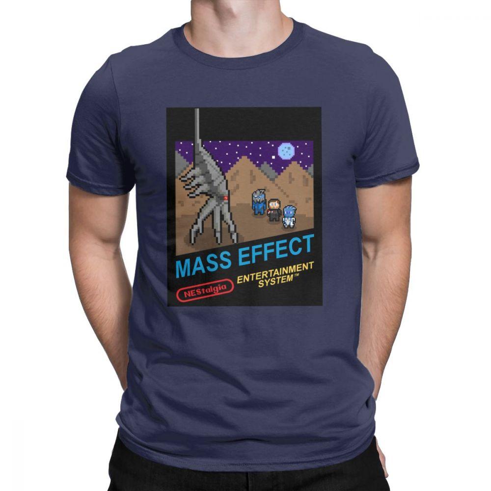 NEStalgia Mass Effect T Shirts  Men  Vintage  Tee Shirt Crew Neck  TShirts Printing Clothing New Arrival