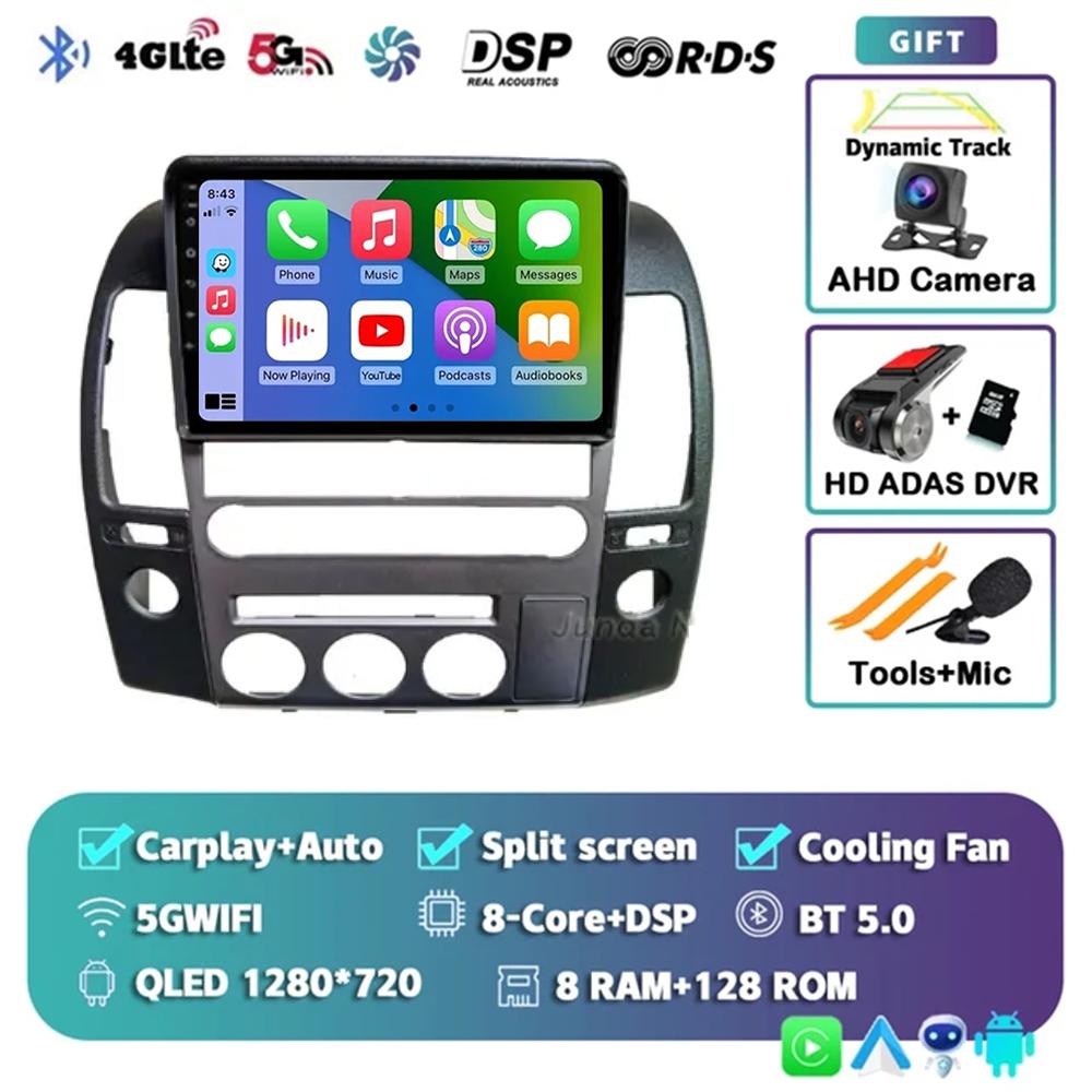 Android 14 Car Radio For Nissan Navara 3 D40 2004- 2010 Multimedia Video Player GPS 4G Carplay Autoradio 2K QLED Head Unit Colo
