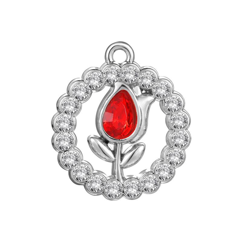 Colorful Crystal Heart Bow Knot Butterfly Sun Pendant Beads Stainless Steel Charms Earrings Necklace Woman Jewelry DIY Making