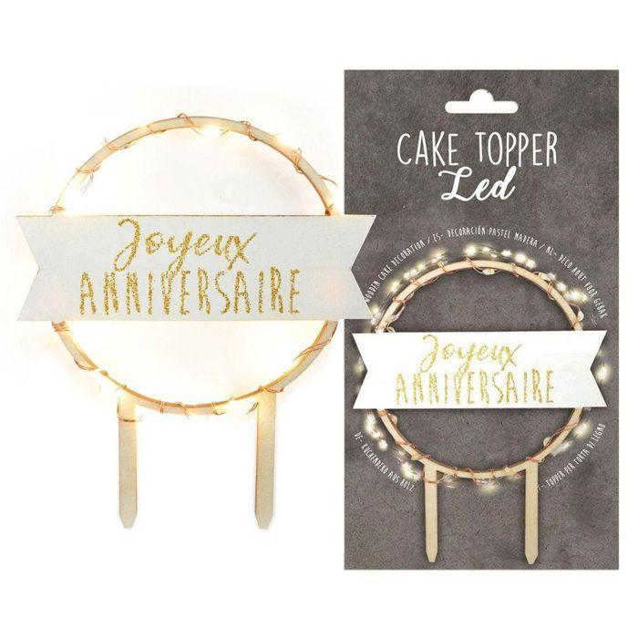 Cake Toppers LED - SCRAP COOKING - Joyeux Anniversaire - Multicolore - Enfant - Mixte