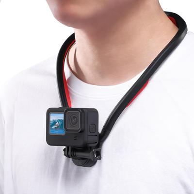 Support Magnétique Tour de Cou Ulanzi pour Smartphone et Caméra d'Action Lanière de Cou en Silicone avec Verrouillage Parfait pour Action Hero DJI et II Compatible GoPro,