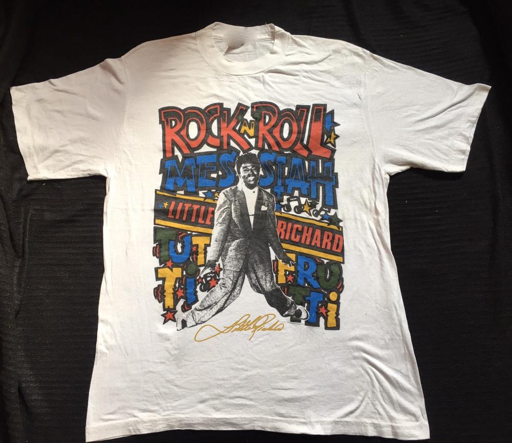 Vintage Little Richard Heavy Cotton Full Size White Men Women Shirt Unisex T-Shirt