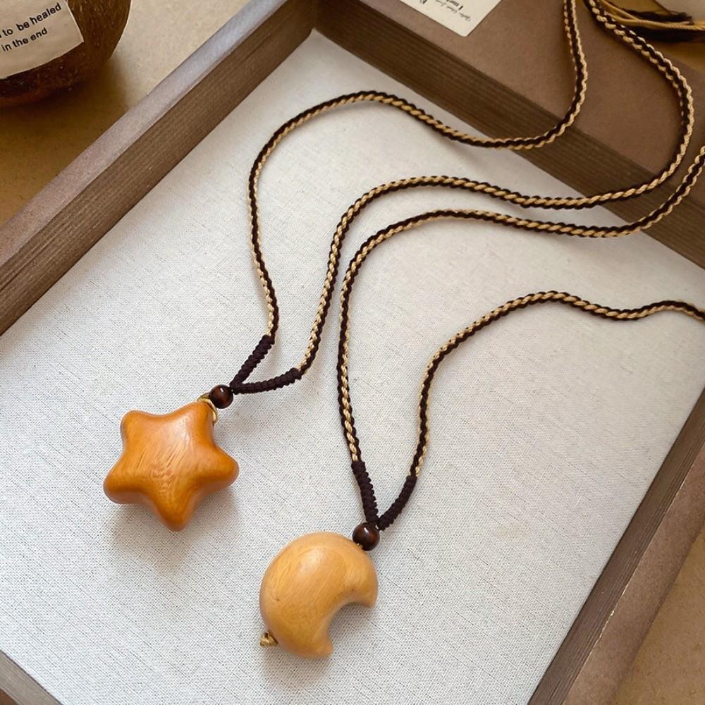 Bohemian Style Wood Clavicle Chain Y2K Accessories Couple Friends Choker  Holiday