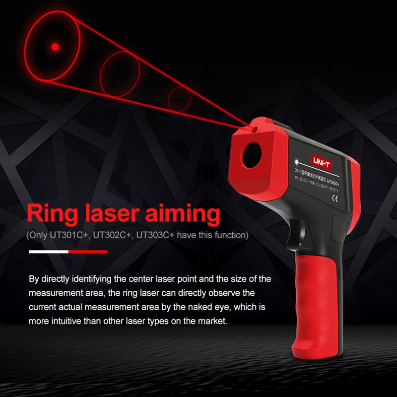 UNI-T UT301A+ UT301C+ Infrared Thermometer Digital Measure Temperature Non-contact Circle Laser Thermometer Temperature Gun