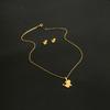 Creative Animal Stainless Steel Ladies' Flower Pendant Accessory Set Earring Necklace Set Geometric  Jewelry