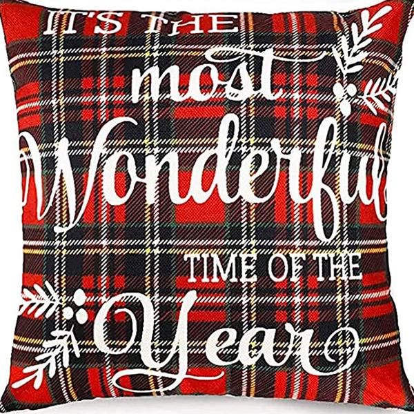 Neuer Weihnachts-Kissenbezug Elch Schneeflocken Festliche Dekoration Zuhause Sofa Wohnzimmer Kissen Kissen
