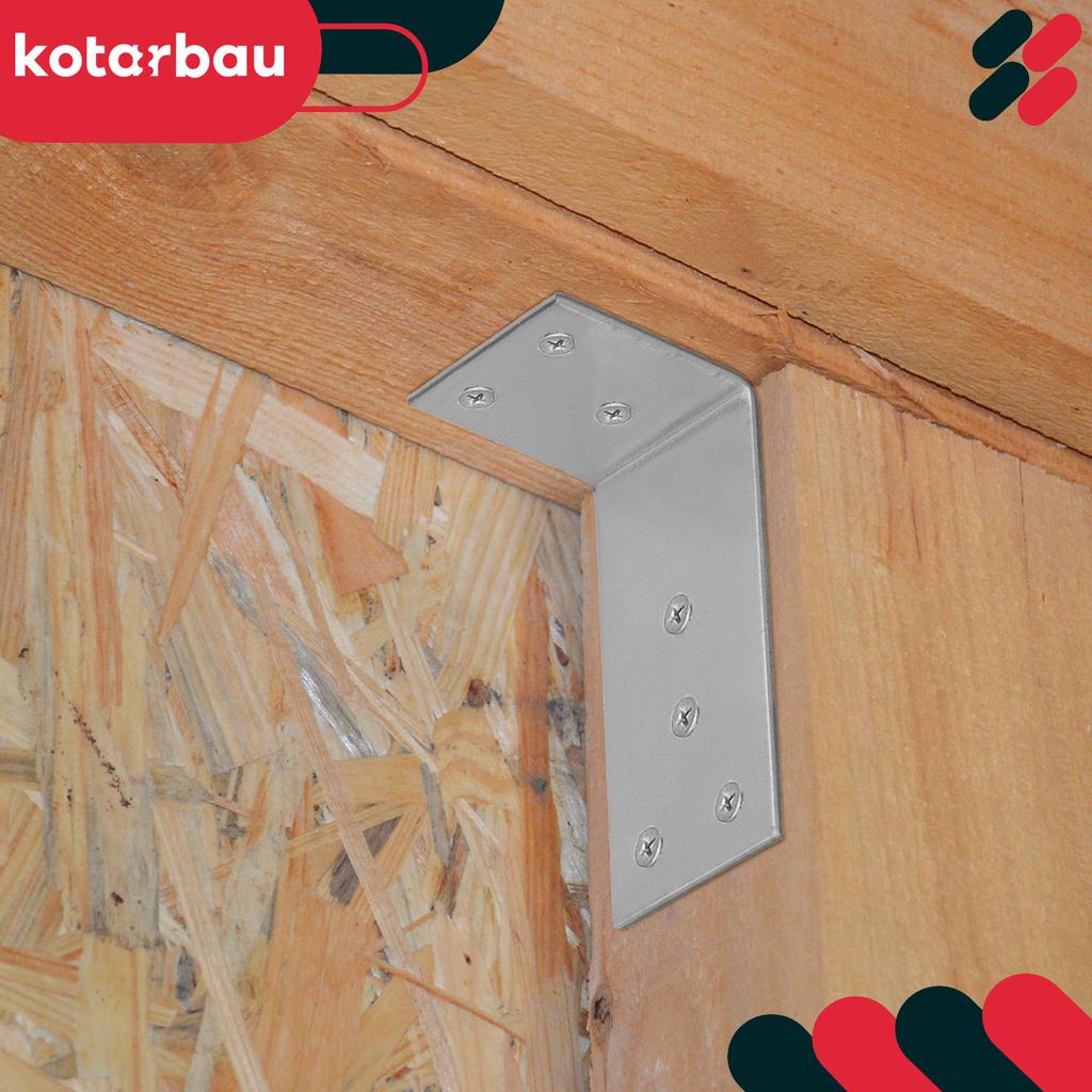 KOTARBAU® Carpenter's Angle Construction Connector Stainless Steel Galvanized 40 X 80 X 40 MM Set of 25 PCS