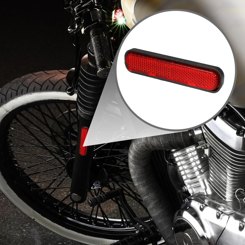 Partuto Sada 5 univerzálních odrazek 3,66"x0,83" - Oválné bezpečnostní odrazky pro motocykl pro zlepšenou