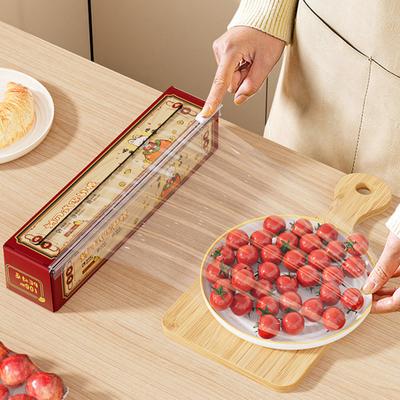 Cling Film Magnetic Wall Mount Scissor-Style Cutting Easy Installation Kitchen Food Preservation Wrap