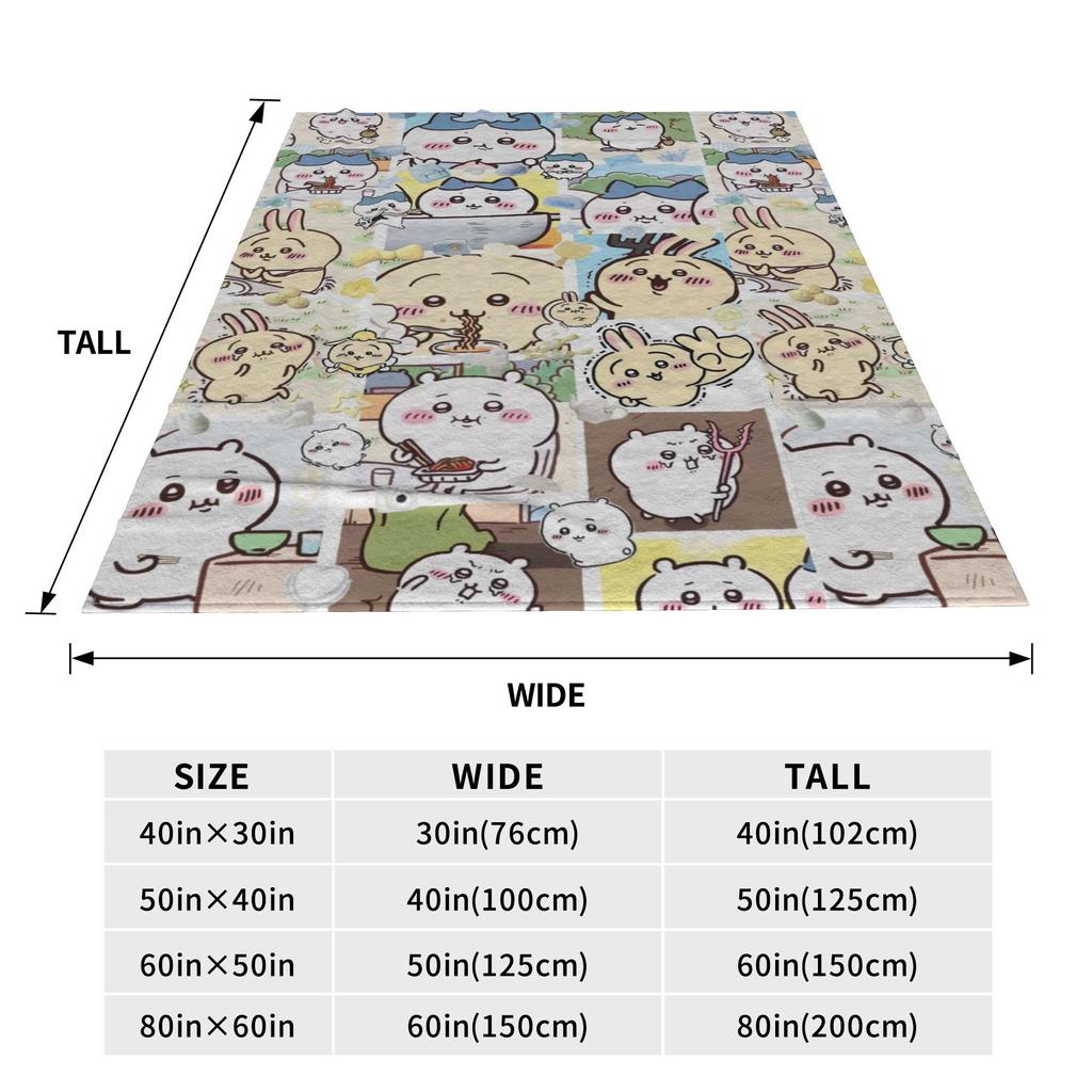 Cute Chiikawa Collection Warm Soft Blanket  Girls Boys Plush Throw Blanket Novelty Home Decor Flannel Bedspread Sofa Bed Cover