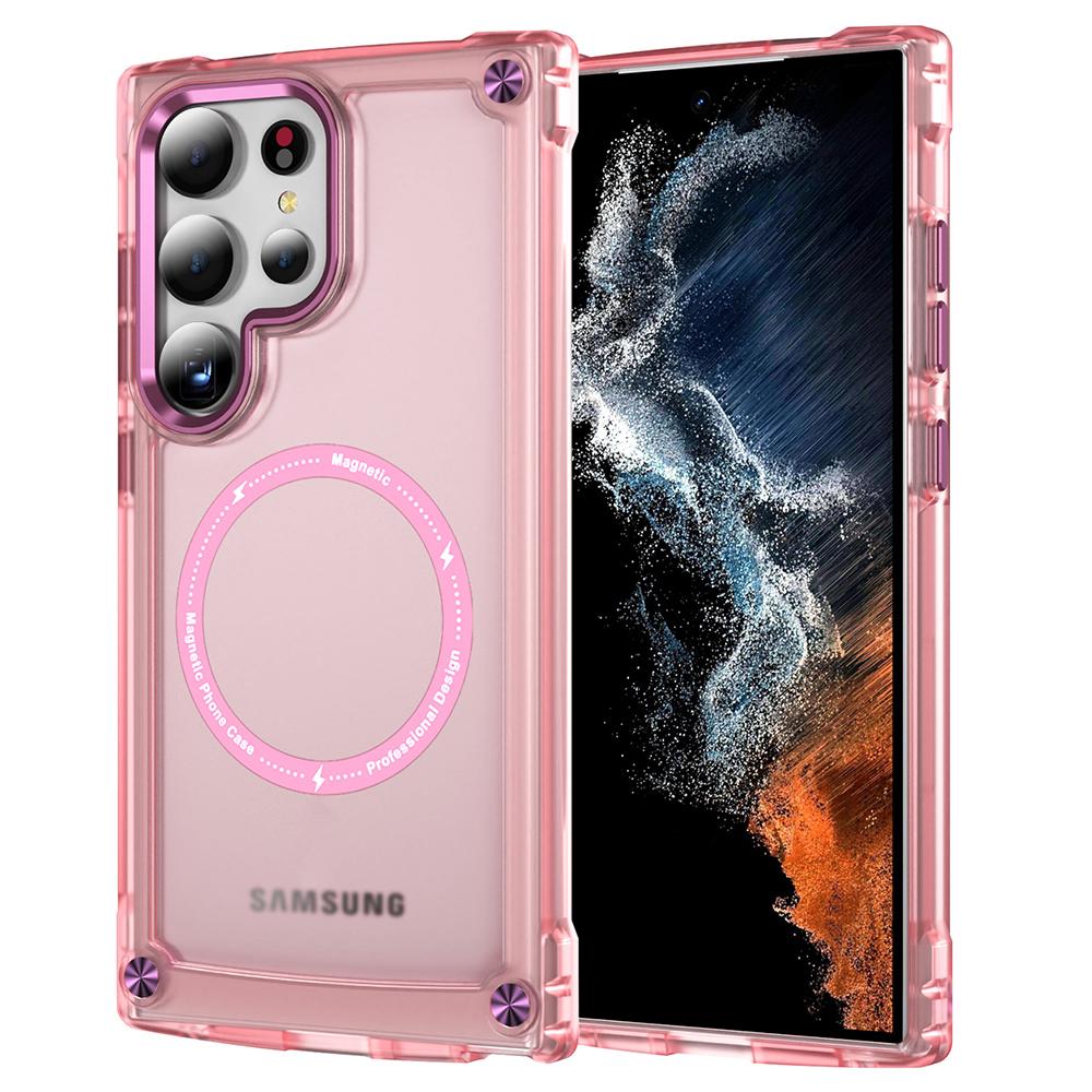 

For Samsung Galaxy S25 Ultra Case Skin Touch TPU+PC Phone Cover Compatible with MagSafe Pink
