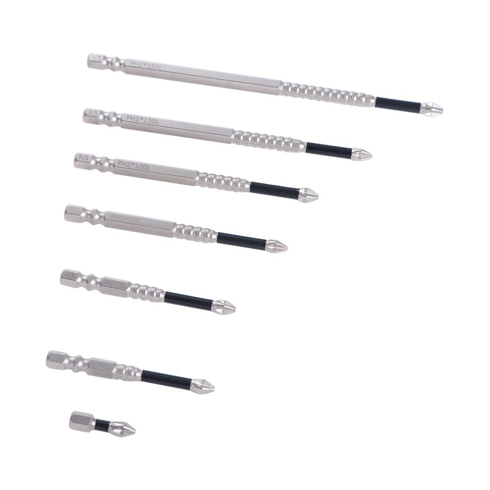 K5 Gewinde Magnetischer Bit-Satz Legierter Stahl Rutschfest Kreuzschlitz Bit Schlagfest Hohe Härte PH2 Schraubendreher-Bits
