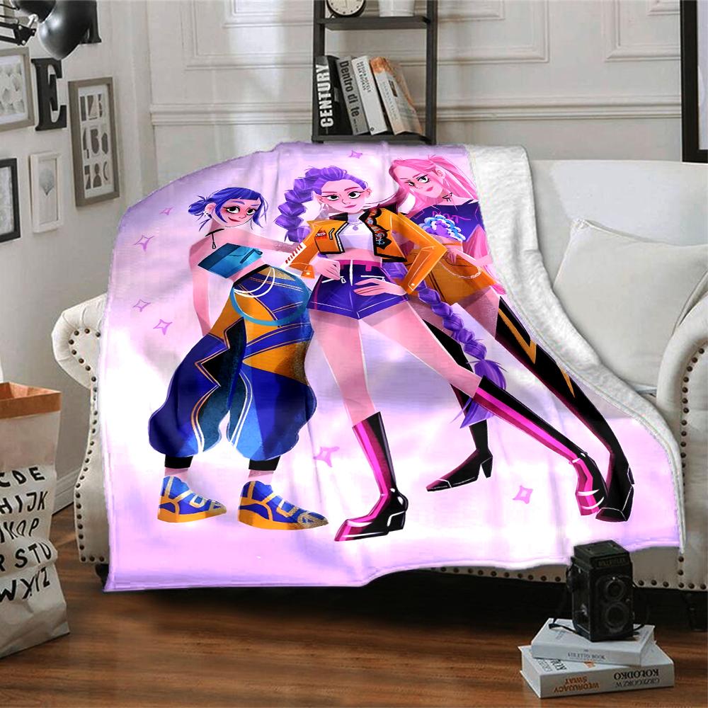 1pc KPop Demon Hunters16 Blanket, Gift, for Men and Women, Soft Blanket, Good for Sofa Bed Couch Travel, Lightweight Flannel Blanket