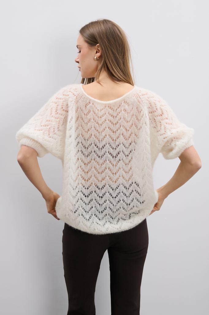 Soft Mirage ecru alpaca and virgin wool sweater /