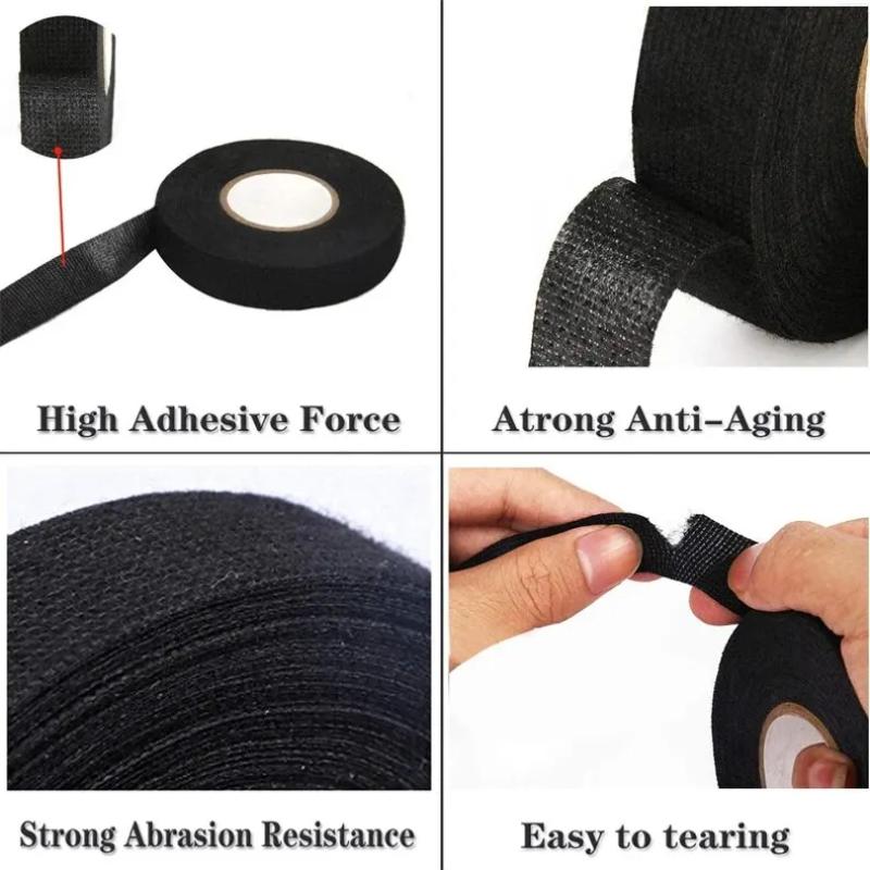 15 Meter Heat-resistant Flame Retardant Tape Coroplast Adhesive Cloth Tape For Car Cable Harness Wiring Loom Protection