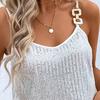 Tank-Top, rückenfrei, vielseitig, bequem, schön, für Damen, Metall-Pailletten, Weste, Top, Damenbekleidung