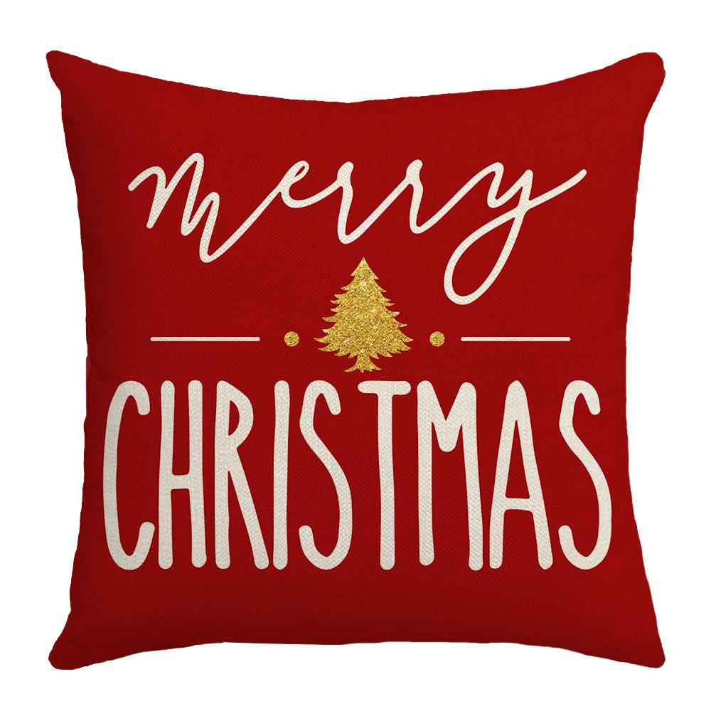 New Christmas Cartoon Pillow Cover Sofa Bedside Linen Printed Gift Square Cushion Cover