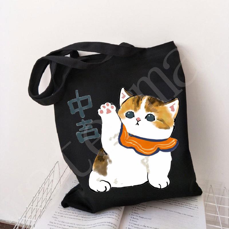 Каваий Японский Принт Кошки Холщовая Сумка Через Плечо - Складная СумкаСумка для Покупок 1190₽