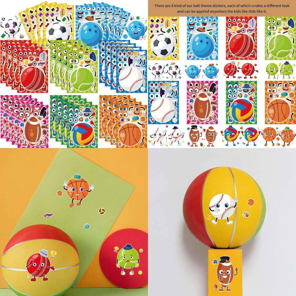Cm2405017 Cartoon Soccer Basketball Kids Interactive Fun Puzzle Sticker Pack For Diy Projects And Family Activities